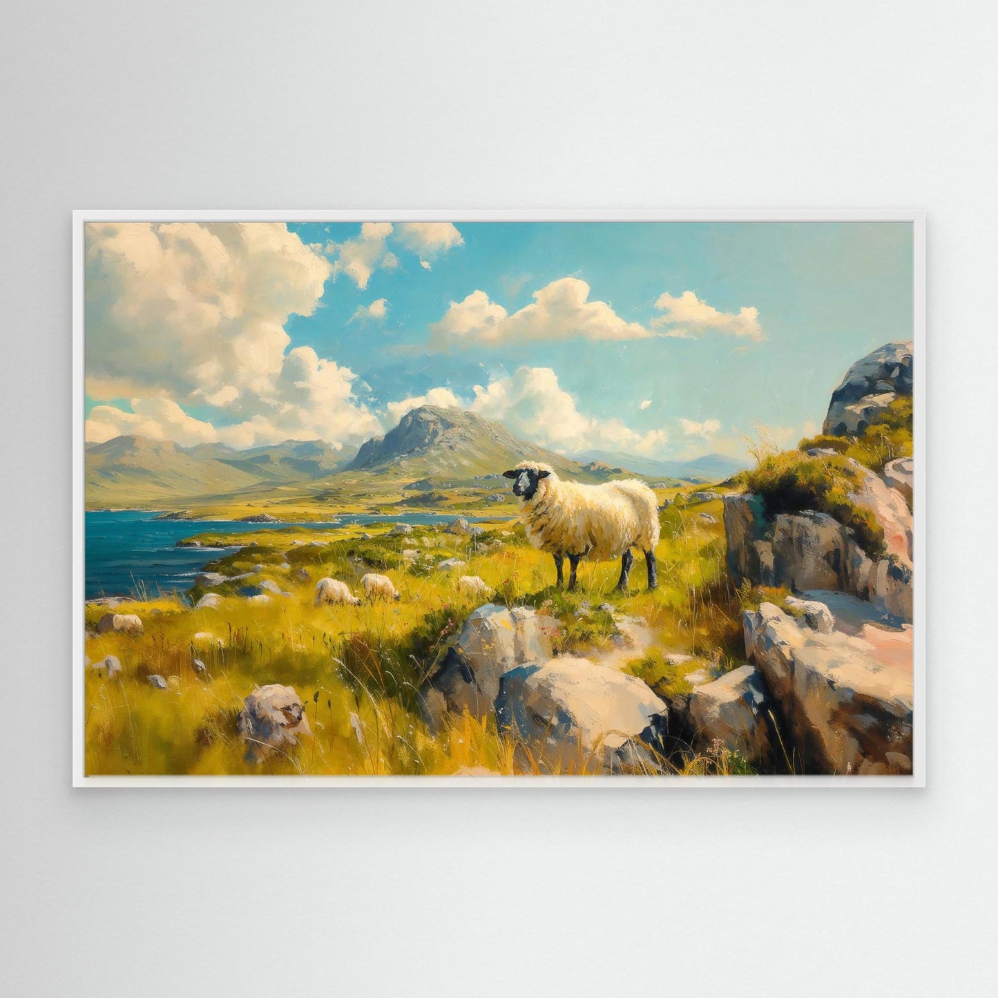 Black Faced Sheep On A Hill