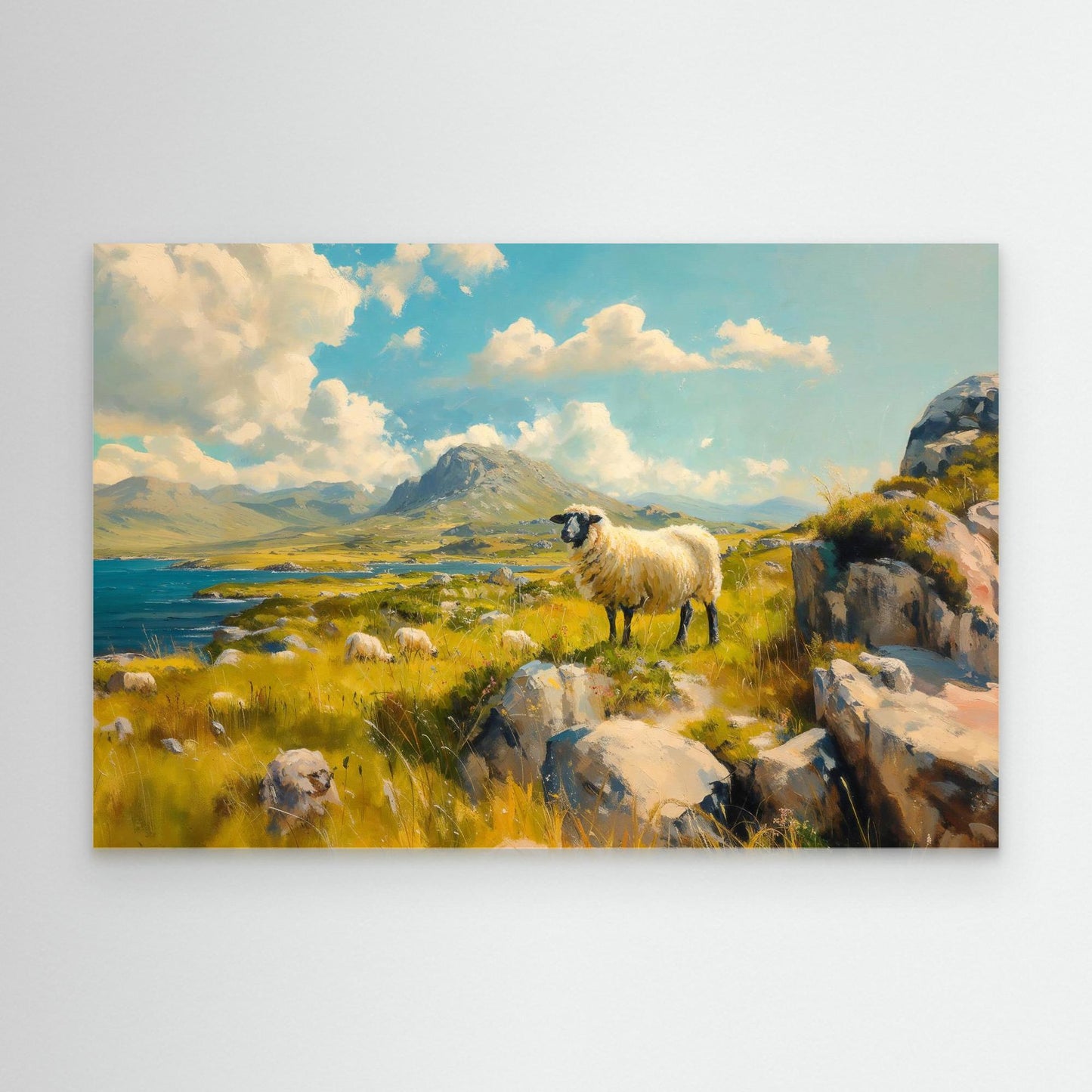 Black Faced Sheep On A Hill